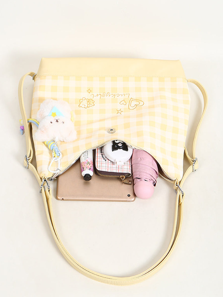 Lucky Girl Gingham Convertible Bag