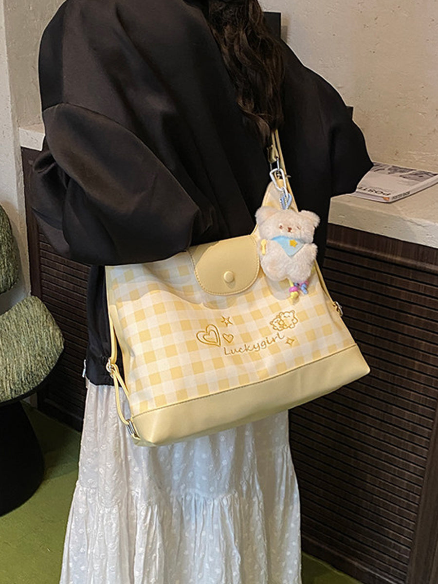 Lucky Girl Gingham Convertible Bag
