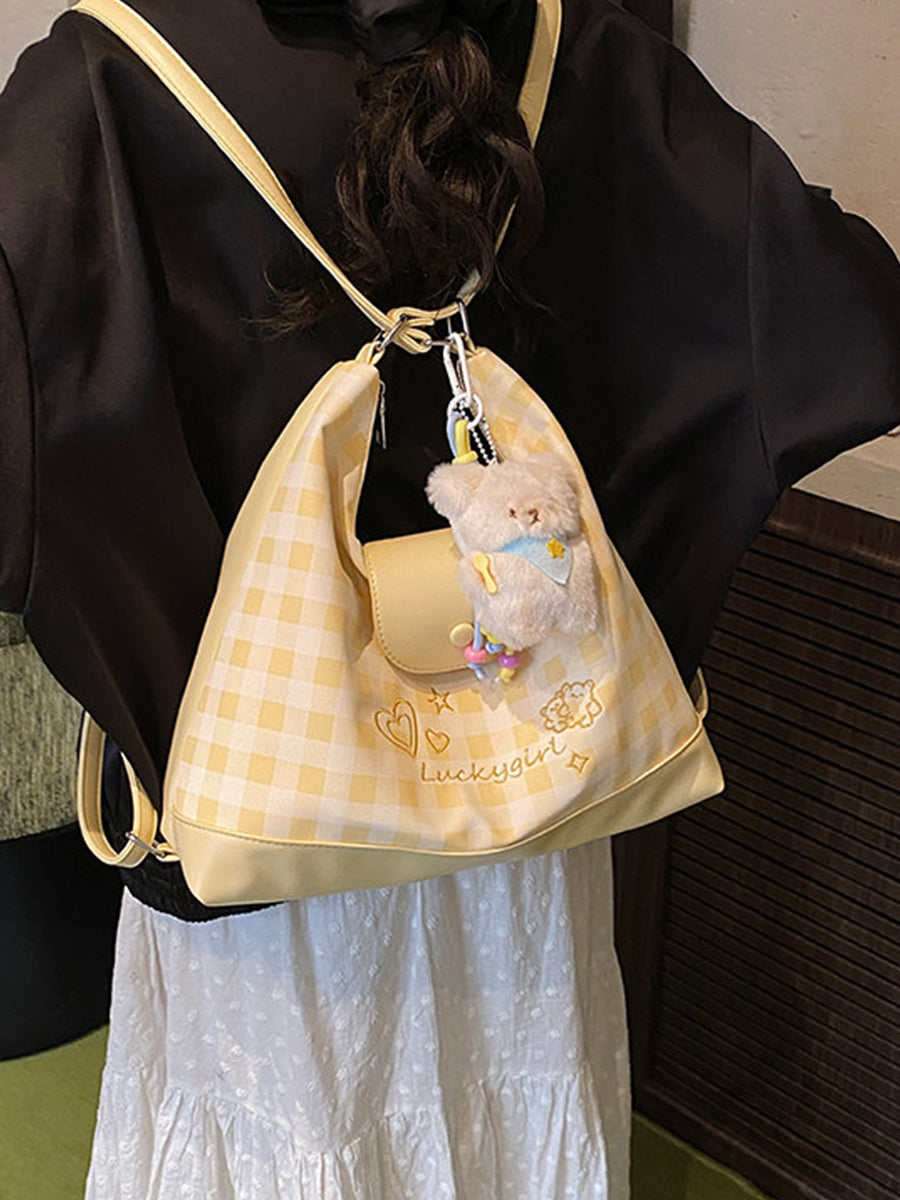 Lucky Girl Gingham Convertible Bag
