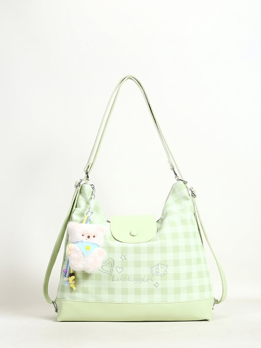 Lucky Girl Gingham Convertible Bag