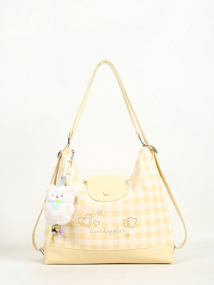 Lucky Girl Gingham Convertible Bag
