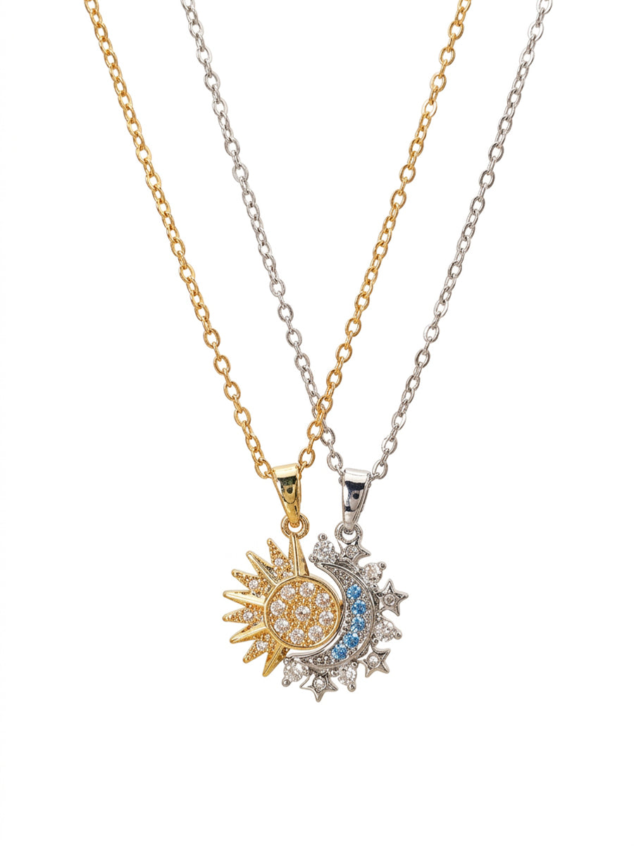 Moon & Sun Necklace Set