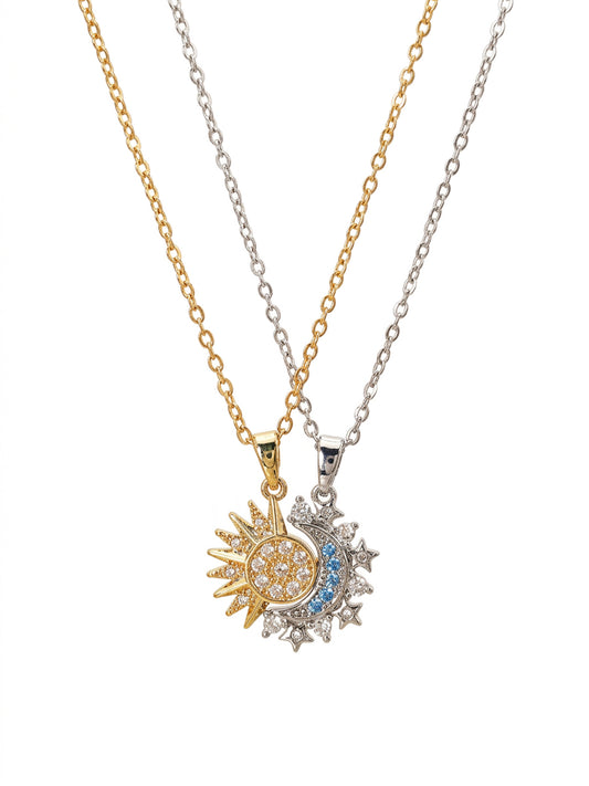 Moon & Sun Necklace Set