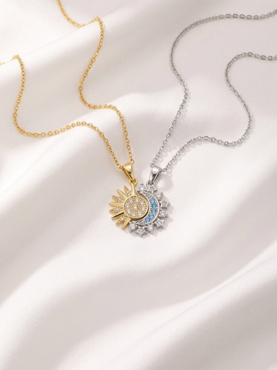 Moon & Sun Necklace Set