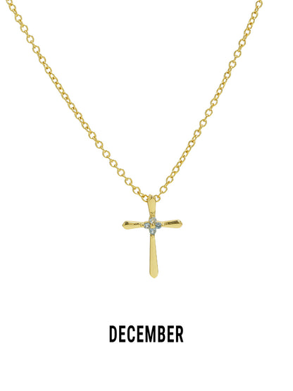 Promise Cross Birthstone Necklace