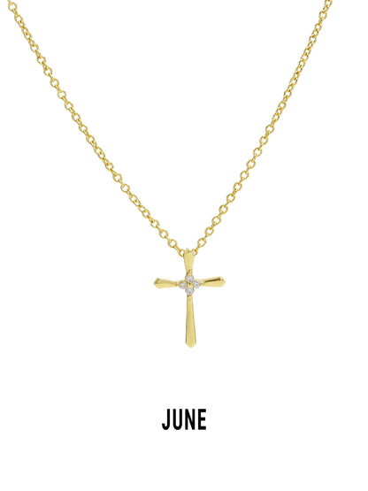 Promise Cross Birthstone Necklace