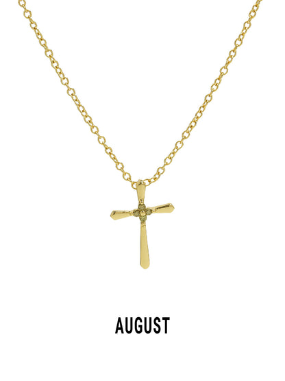 Promise Cross Birthstone Necklace