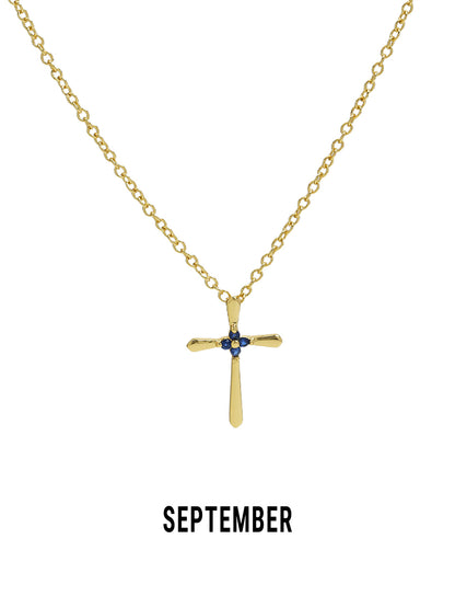 Promise Cross Birthstone Necklace